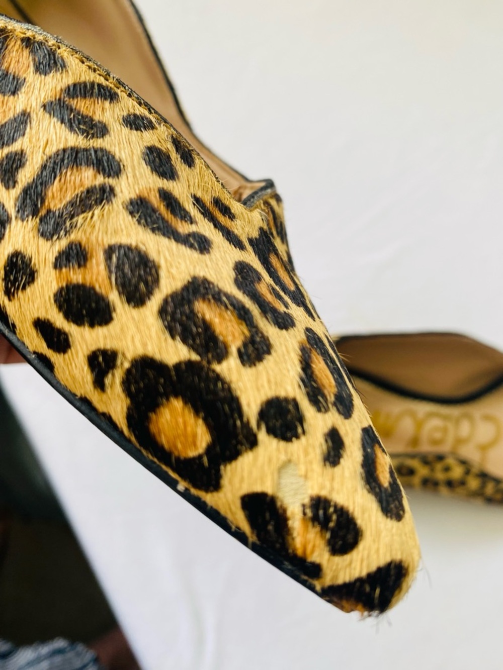 Sam Edelman Leopard-Print Pointed Toe Flats - Tan & Black Size 9.5 - Picture 11 of 12